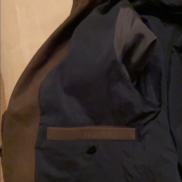 Strellson khaki brown leather/suede coat - Picture 5 of 10